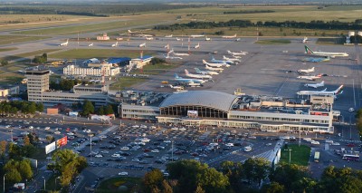 Аэропорт Борисполь терминал A и B вид сверху