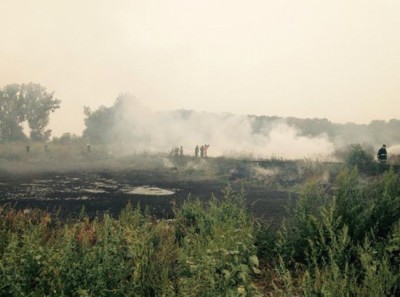 Под Киевом горит более 100 гектаров торфа