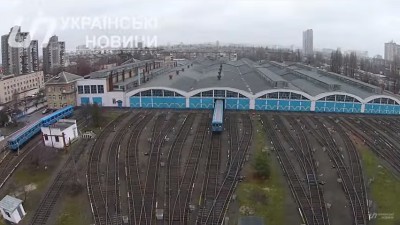 Депо поездов киевского метрополитена с воздуха