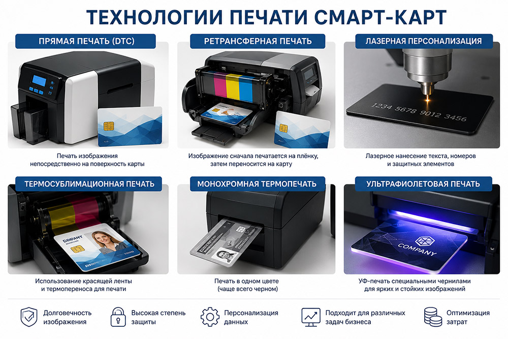 Основные технологии печати смарт-карт
